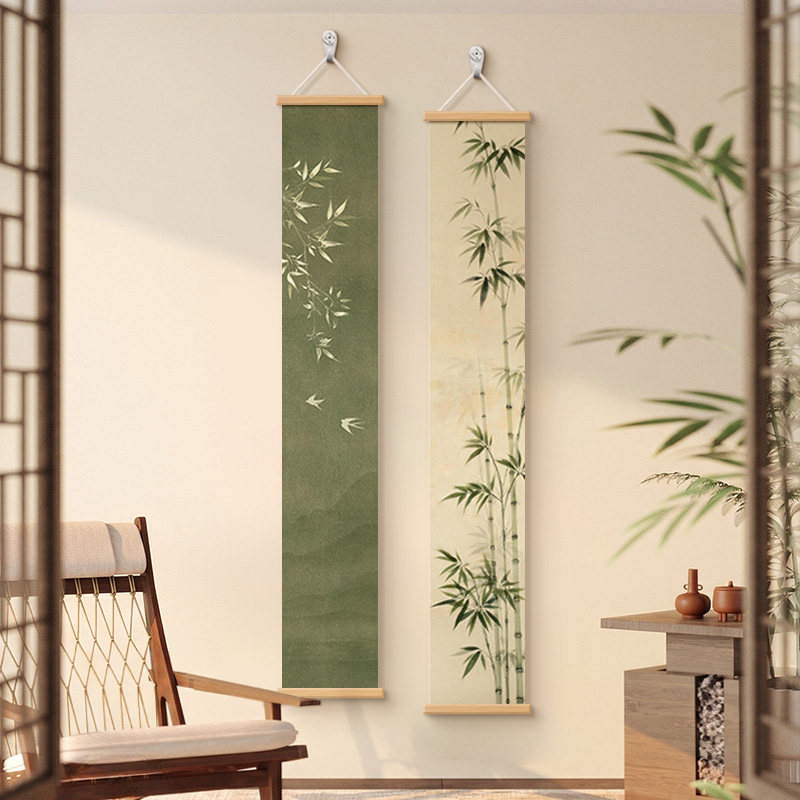 新中式竹子玄关装饰画茶室挂画图片