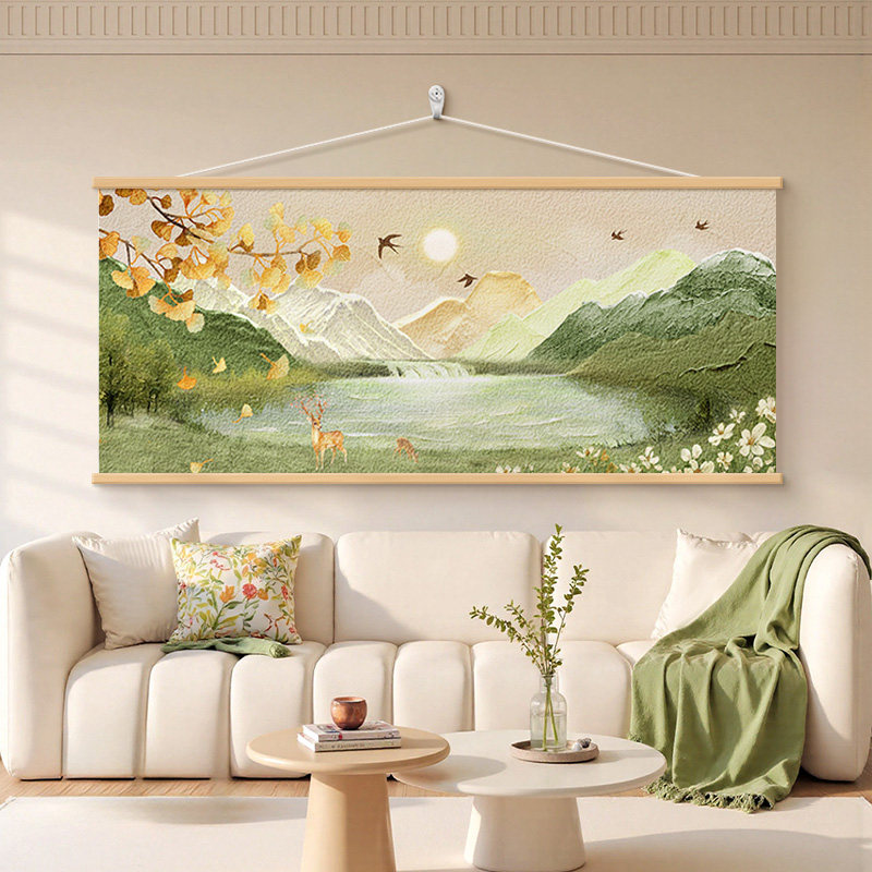 聚宝盆山水画客厅装饰画聚财福禄