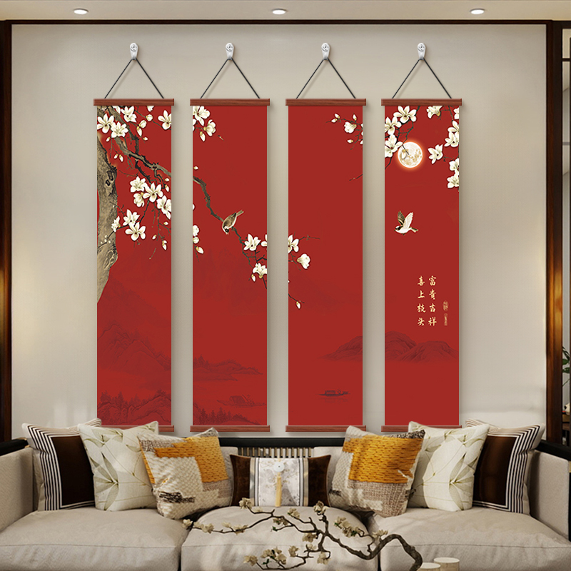 喜上枝头客厅沙发背景墙装饰画