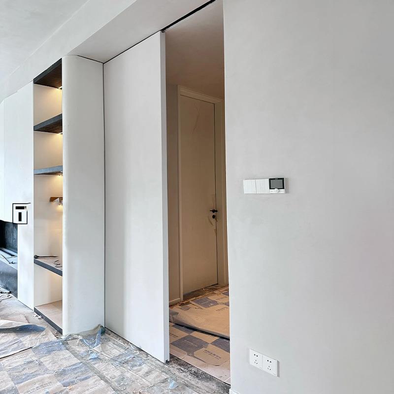 推拉门隐形门实木口袋门极简门衣帽间无轨道移门定制按弹式隔断门