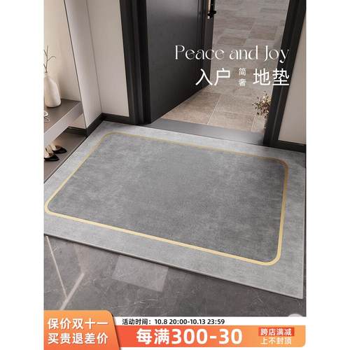 入户门地垫2024新款现代简约风进门门口防滑可擦免洗耐脏加厚地毯