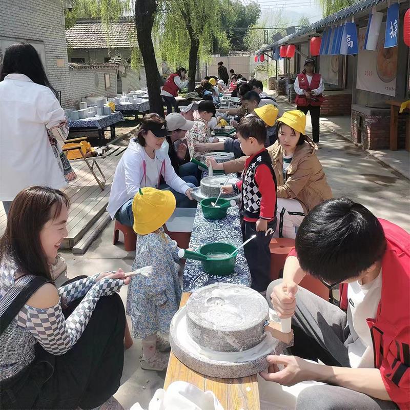 小石磨家用小型豆浆豆腐研学基地亲子活动手动推拐磨盘石碾石墨子