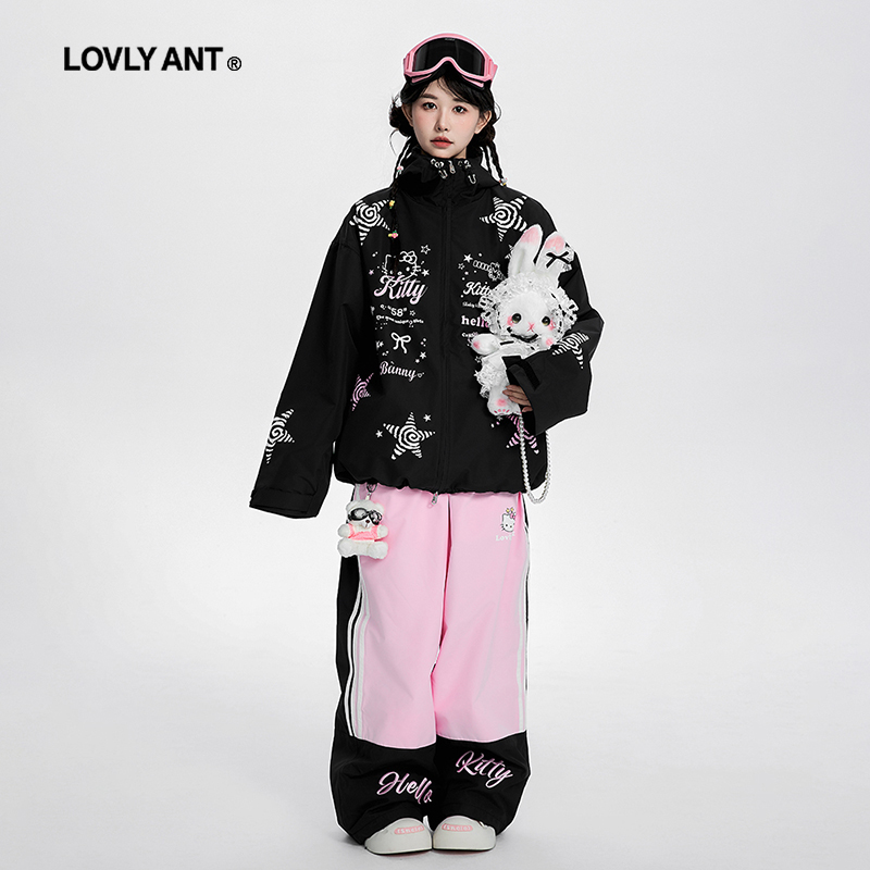 【送硅胶护臀裤】Y2K星星滑雪服