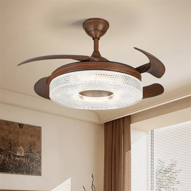 隐形风扇灯2025新款餐厅客厅卧室C一体吊扇灯中古52寸大气风扇吊