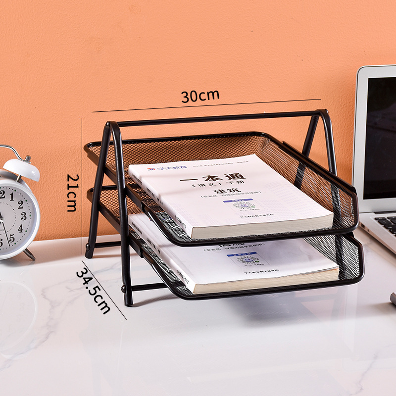 抽拉式金属文件架多层桌面文件夹资料夹置物架书桌收纳书架桌面上