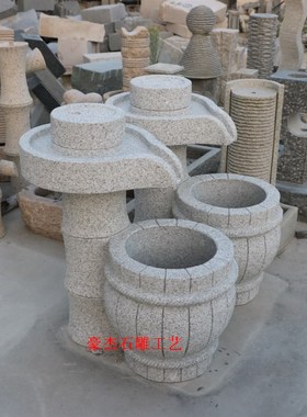 喷泉家居装饰户外庭院流水石磨石钵石槽石磨流水石盆水景装饰摆件