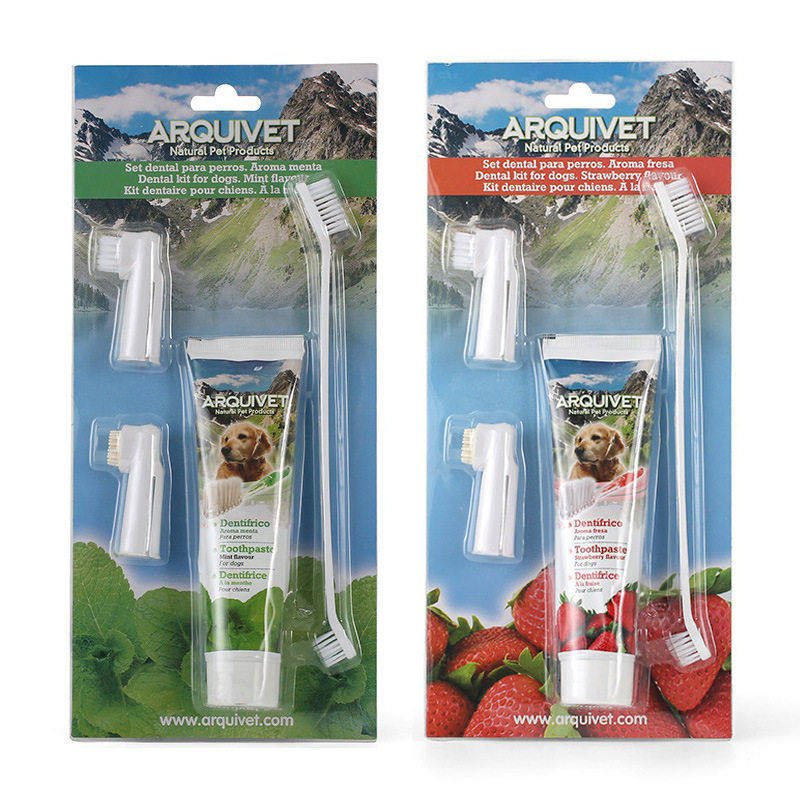 2025新款草莓薄荷味宠物牙膏狗牙刷ARQUIVET口腔清洁除牙垢替换装