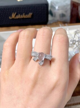 2025新款中式蝴蝶玉髓指环女时尚活口小清新送闺蜜礼物气质饰品