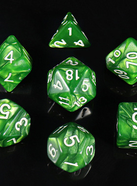 彩色跑团骰子多面数字桌游COC克苏鲁DND8 10 12 20面七件套色