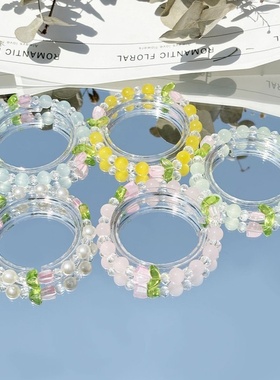 2025新款甜美小众郁金香水晶手链女高级设计师创意义乌饰品手串