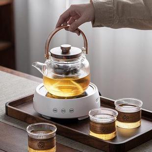 玻璃煮茶壶泡茶具套装 禾阳 家用烧水泡茶壶专用小型电陶炉煮茶器