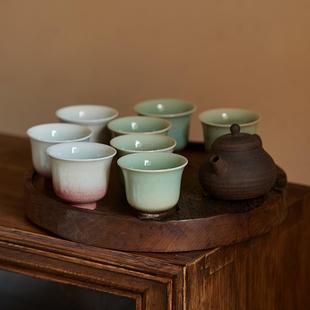 梵悦 复古品茗大号主人杯 景德镇窑变开片压手杯 冰裂纹全手工个性