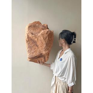 彷真pu石沙生石头户外庭院家居沙漠风格 户外庭院大石头场景搭配