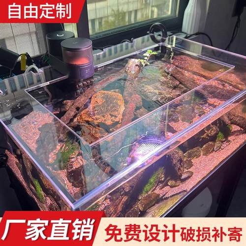 斗鱼缸盖子盖板定制小号中号超白缸盖旋转方缸双方缸亚克力盖配件