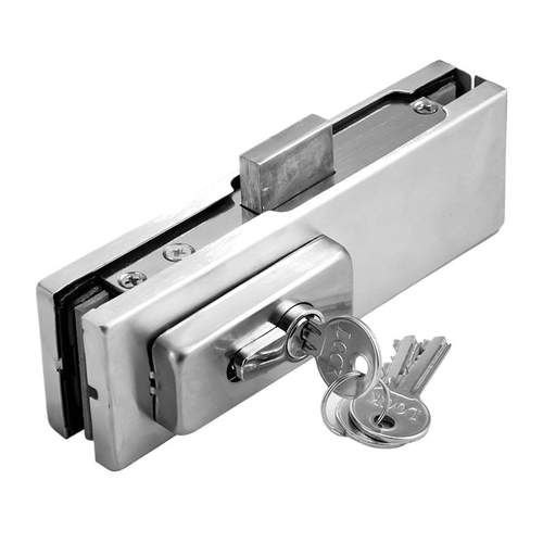 玻璃门地锁无框门地弹簧商铺大门通用型地插销夹门锁玻璃地锁防盗