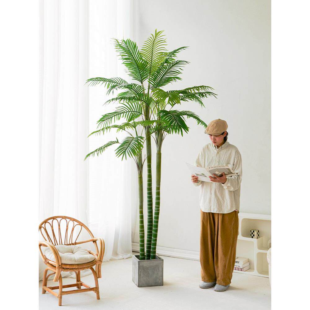 彷真绿植棕榈树室内客厅大型装饰摆件高级感彷生绿色植物落地盆栽