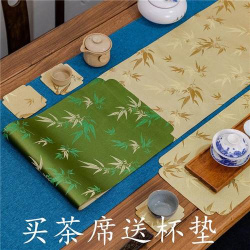 桌旗餐桌电视柜桌布长条布艺新中式禅意茶席双面可定制茶几垫布