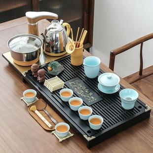 家用喝茶全自动一体整套功夫茶具泡茶道客厅实木茶盘茶台 茶具套装