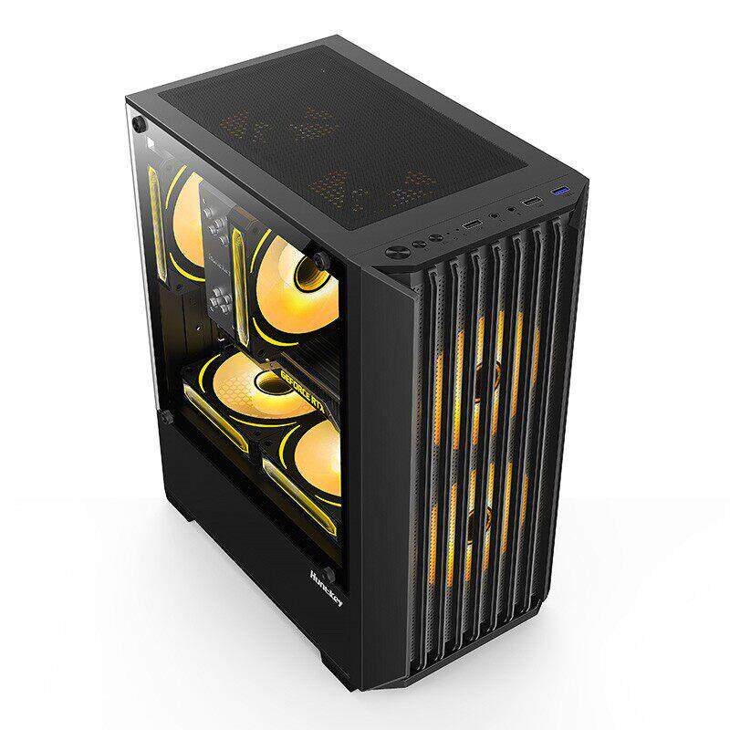 航嘉赛亚人R1机箱游戏电脑台式主机MATX主板G63玻璃侧透小机箱