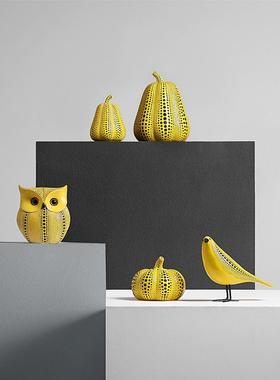 瑾婳家居草间弥生波点艺术南瓜书房儿童房装饰摆件男孩轻奢现代