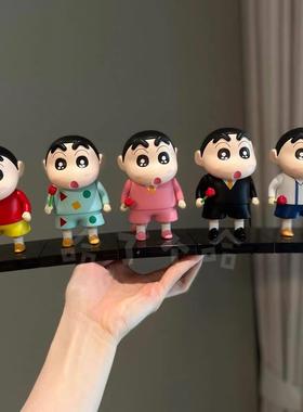 蜡笔小新玩偶电视柜摆件轻奢高档客厅柜子卡通小众高级感软装饰品