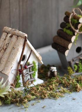 觅点 木头鸟巢鸟窝鸟屋小房子阳台花园庭院挂饰森系橱窗装饰摆件