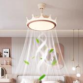 2025年新款 无叶风扇灯儿童房led护眼卧室隐形吸顶主卧一体吊扇灯