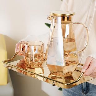 大容量凉白开水杯 轻奢冷水壶玻璃耐热高温家用高颜值水瓶茶壶套装