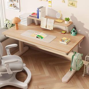 睢园儿童学习桌小学生家用课桌椅套装2025新款升降书桌实木书桌
