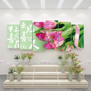 网红鲜花店装饰布置拍照区收银台背景墙面贴纸高级感氛围软装修