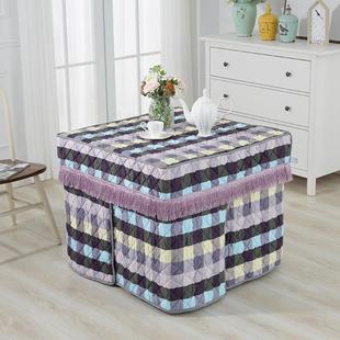 电炉罩套四方桌布冬季2024新款加厚烤火桌子罩套正方形家用烤火被