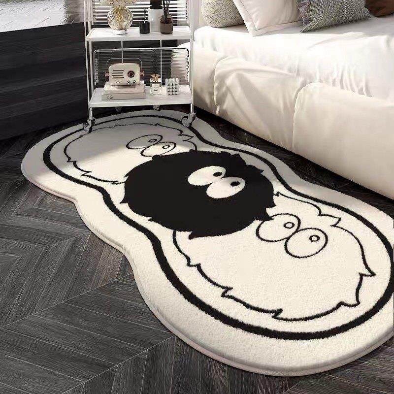 煤球黑白地毯仿羊绒床边毯地毯卧室沙发地毯客厅地毯飘窗地垫定制,居家布艺,床边毯,淘宝优惠券,粉丝福利购,淘宝优惠卷