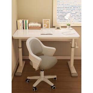 儿童学习桌子书桌家用学生课桌椅套装可升降写字桌卧室简易大白桌