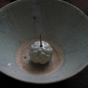 陶瓷莲花香插香薰炉香炉线香底座家用室内香托托盘香座檀香小摆件