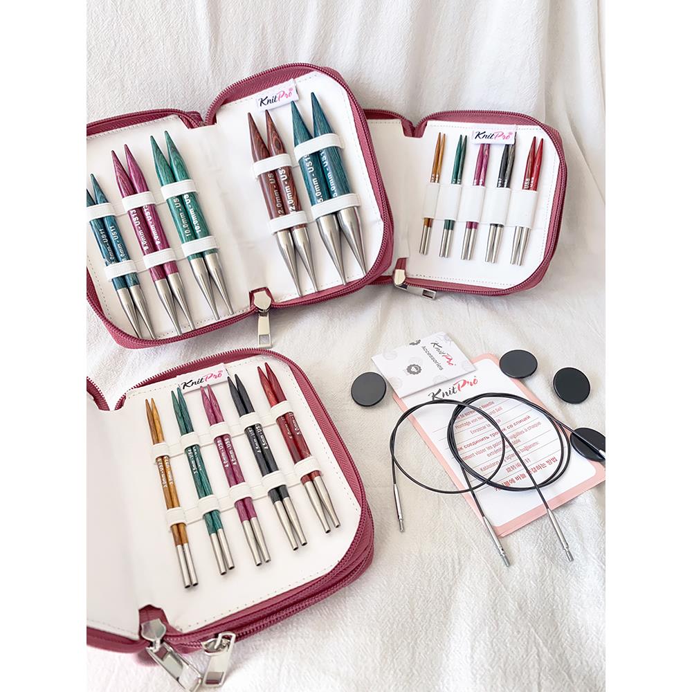 Knitpro桦木可拆卸圆针袖针棒针手工针织毛衣针进口工具集