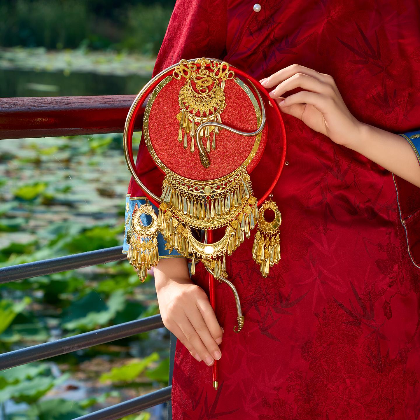 原创蛇年结婚团扇diy材料包手工出嫁秀禾喜扇婚礼高级新娘手捧花