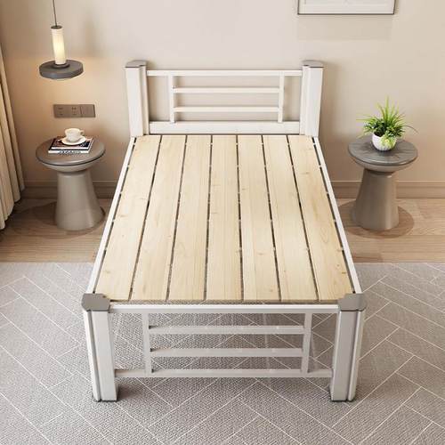 单层床铁艺床学生工地宿舍床出租房简易午休1.2米双人床型材简约