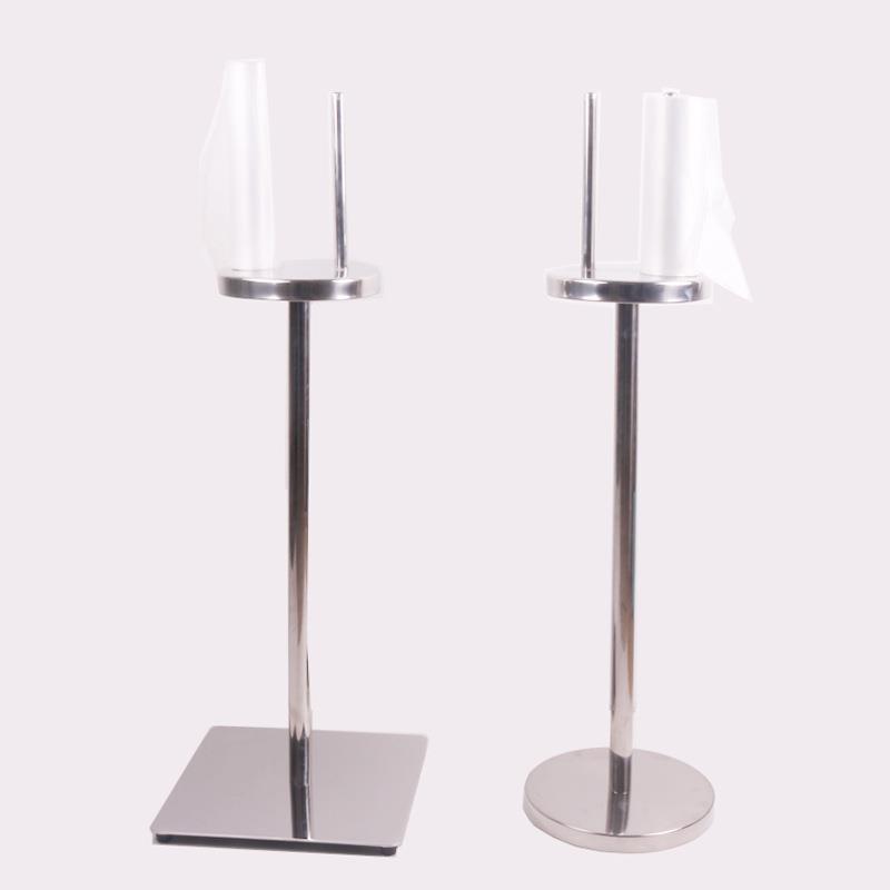 超市连卷袋不锈钢加厚塑料袋架双头购物袋架落地支架塑料袋双头架