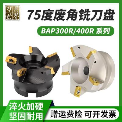 数控75度废角刀盘RAP300/400R-63/80副角平面铣刀盘横装刀片1604