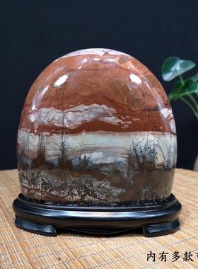 奇石草花石天然原石 国画 画石屏风画 画面观赏景观玉石 家居装饰