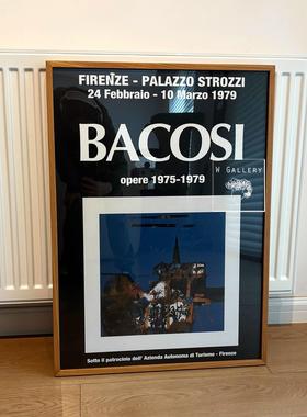 WGallery黑色高级感意大利中古海报装饰画 画挂画 画柚木框包豪斯