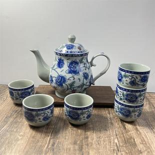 牡丹大茶壶2斤装 1个中式 陶瓷釉下彩家用锦绣凉水壶