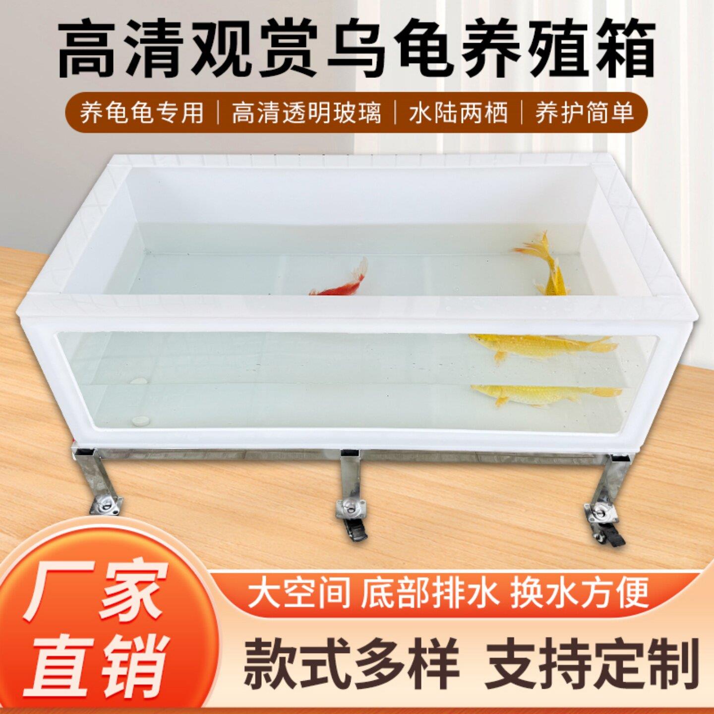 高清玻璃乌龟缸乌龟养殖箱乌龟水龟饲养缸深水鱼海鲜池锦鲤箱定制
