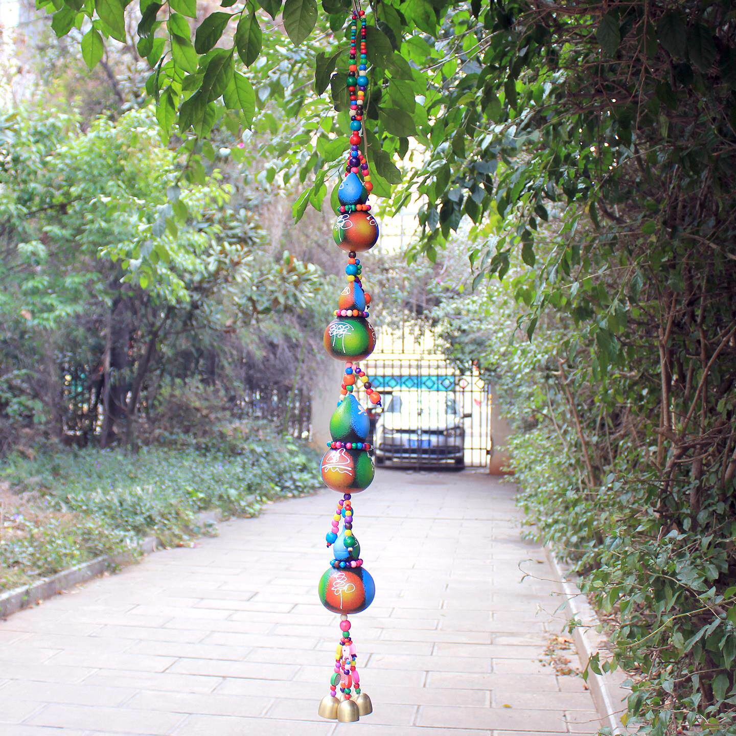 真的大葫芦串风铃挂件家居福禄寿喜铜铃铛挂饰民族风饭厅店面装饰