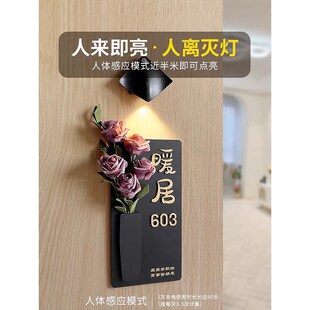 2024新款 饰别 门牌号码 牌定制家用入户轻奢插花创意酒店民宿包厢装