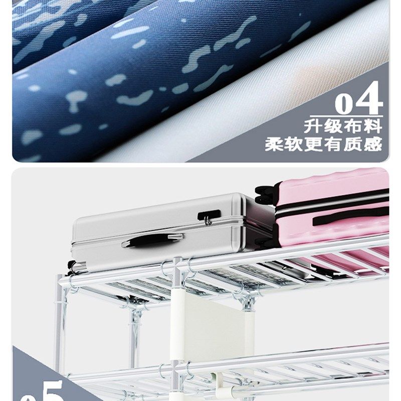 简易布衣柜家用卧室结实耐用加粗加厚钢架组装金属经济型衣橱网红