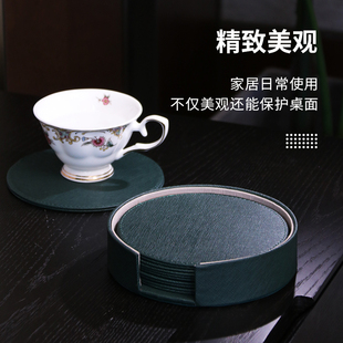 隔热垫防烫垫子餐桌垫碗垫盘垫杯垫皮革创意耐热 帝梵家用圆形欧式