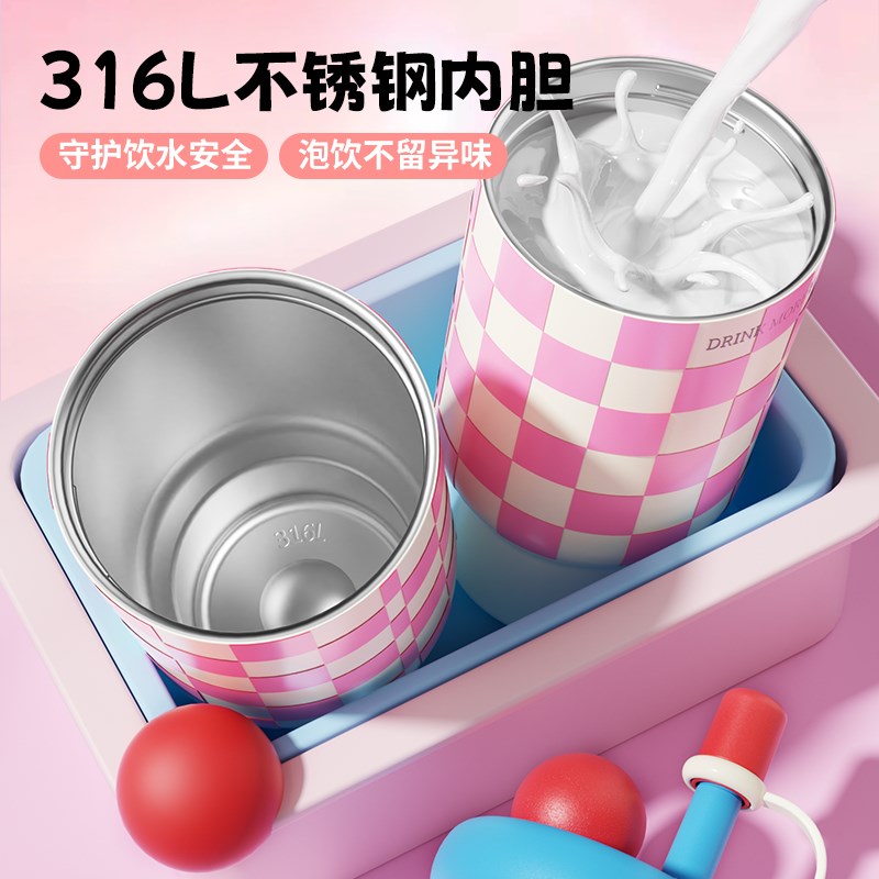 GOOM巨无霸保温杯水杯女生2025新款高颜值大容量水壶吸管杯子礼物