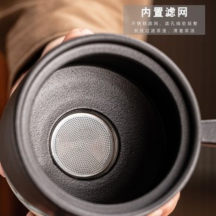 家用办公石磨旋转泡茶壶茶盘泡茶神器 瓷牌茗粗陶懒人自动茶具套装