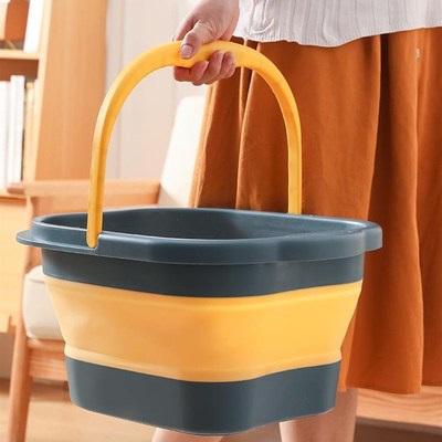 可折叠洗脚盆泡脚桶便q携式家用宿舍特大加厚过小腿按摩塑料足浴